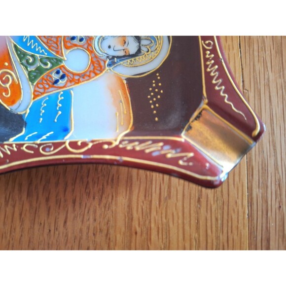 VTG MCM Satsuma Moriage Hand Painted Ashtray And Minature Bud Vase from Japan - Picture 10 of 11